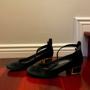Black Velvet Ballet Heels by BRIAN ATWOOD